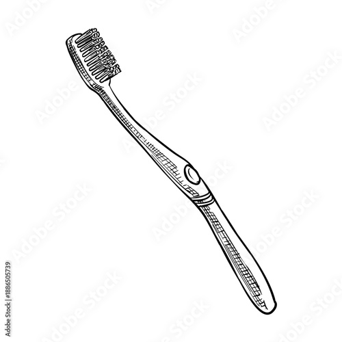 toothbrush vector hand drawn illustration