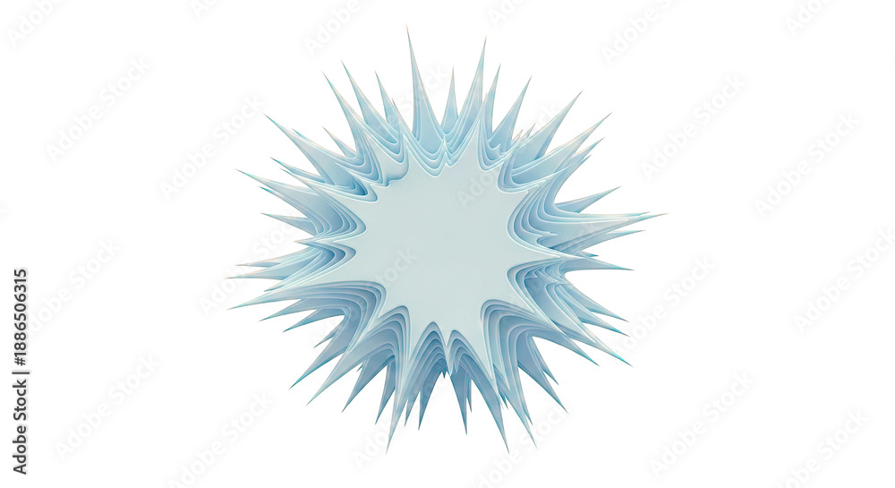 Obraz premium Abstract blue spiked geometric shape