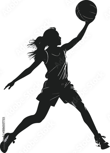 Black and White Basketball Player Silhouette