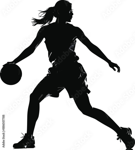 Black and White Basketball Player Silhouette