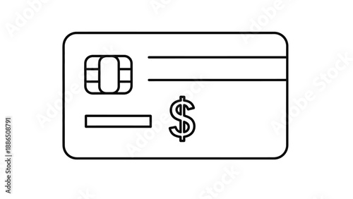 Credit Card Payment Method Concept with Chip Technology on White Background, Close-up Financial Illustration