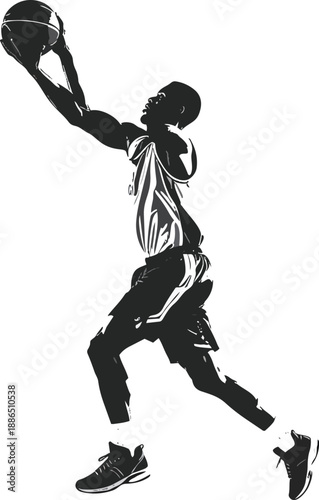 Black and White Basketball Player Silhouette