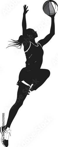 Black and White Basketball Player Silhouette