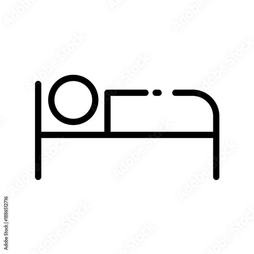 Hotel bed line icon, accommodation and bedroom sign, vector icon