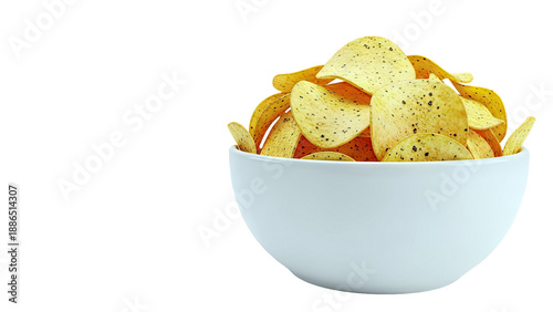 Bowl of Potato Chips with Black Pepper Seasoning