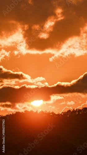 Wallpaper Mural Beautiful sunrise time-lapse over the mountains with soft morning light and moving clouds. Torontodigital.ca