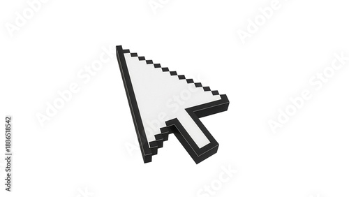 Photos Pixelated computer cursor PNG isolated on transparent background, retro style ar