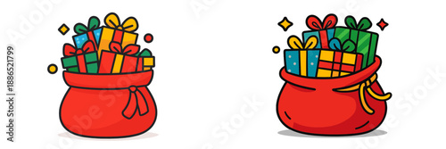 Colorful gift bags filled with presents for festive occasions