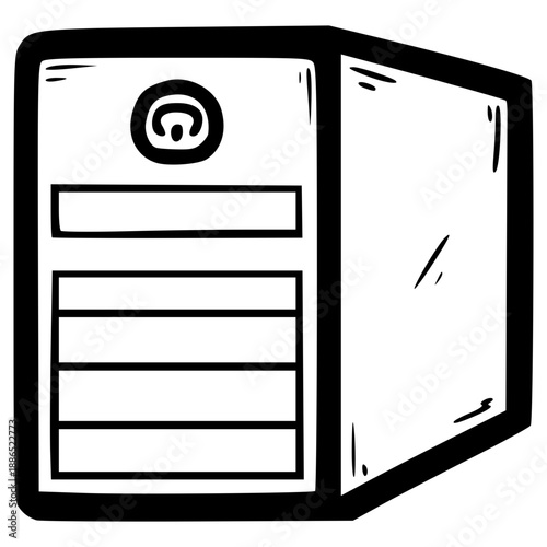 doodle computer case illustration hand drawn outline vector