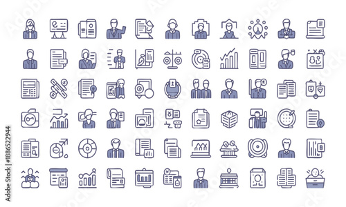 Minimal business strategy and finance icon pack vector illustration, easily editable. 