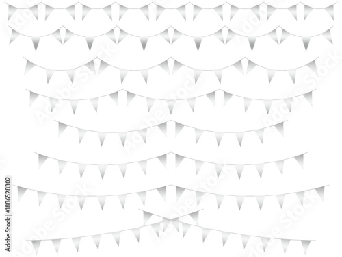 ガーランド三角ひも、曲線、ライン、m2銀