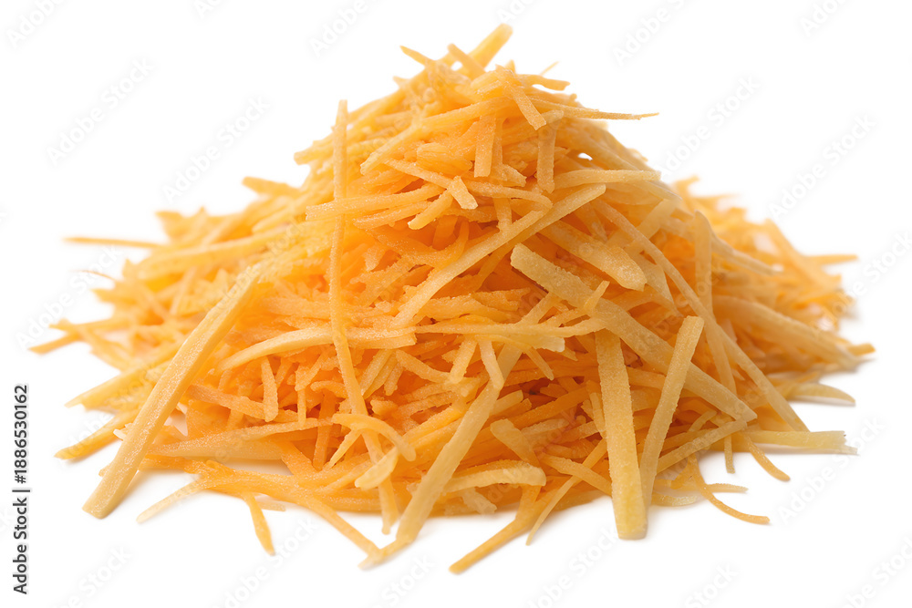 Fototapeta premium Ripe Ginger Julienne Prepared for Recipe, Clean Food Composition.