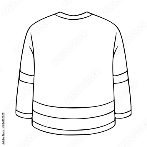 blank hockey jersey template line art illustration
