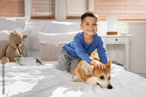 Little happy Asian boy with...