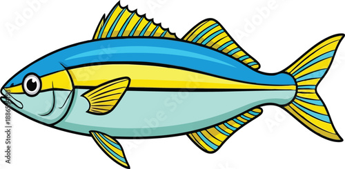Colorful fish swimming Vector