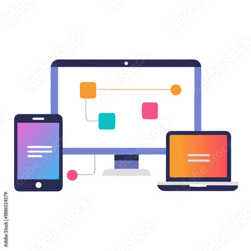Connected devices vector illustration