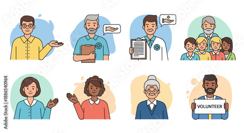 Diverse Group of People in Various Roles.