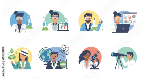 Scientists and Researchers in Various Fields.
