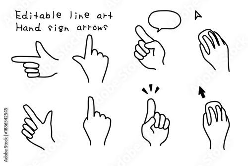 line drawing hand sign