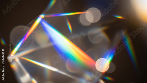 Rainbow Light Refraction through Prism.