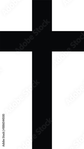 Black Christian cross icon isolated on white background symbol of faith religion spirituality hope and sacrifice for church and worship