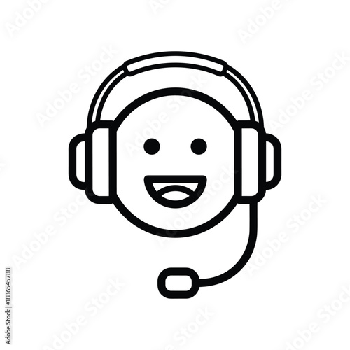Customer Service Representative Headset Smiling Face
