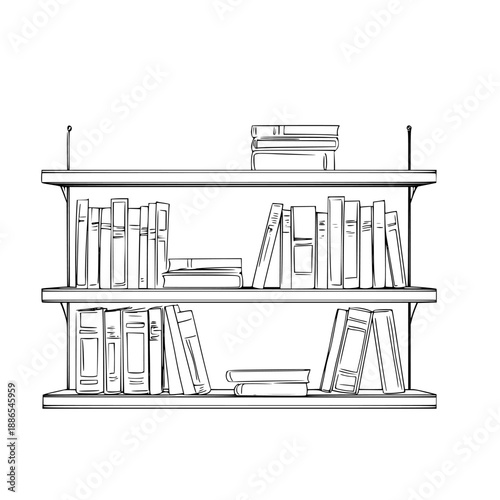 Elevated Library Shelves | Clean, isolated vector art for creative projects.