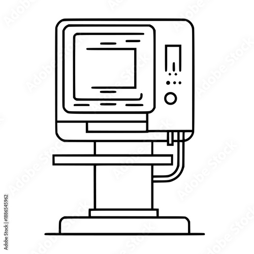 Timeless Technologies: Monochrome Journey Through Archives | Clean, isolated vector art for creative projects.