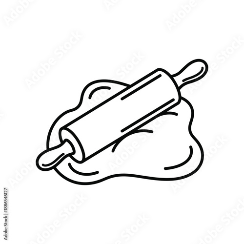 Rolling Pin Rolling Out Dough