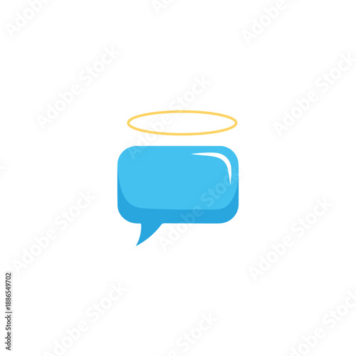 Blue Speech Bubble with Yellow Halo Representing Virtuous Communication