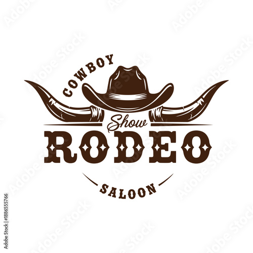 Cowboy rodeo show saloon logo design