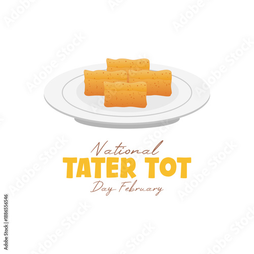 Vector graphic of National Tater Tot Day for National Tater Tot Day celebration.