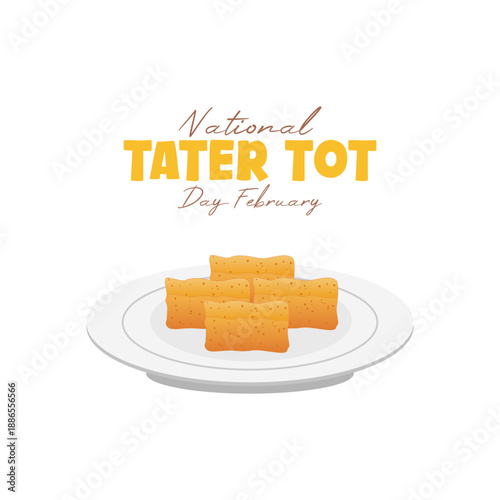 Vector graphic of National Tater Tot Day for National Tater Tot Day celebration.