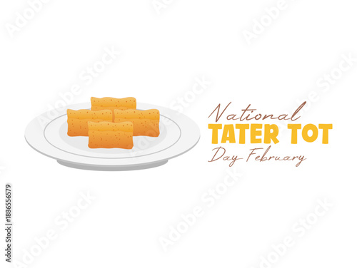 Vector graphic of National Tater Tot Day for National Tater Tot Day celebration.