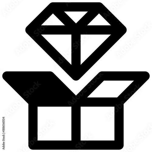 Store of value. Outlined stroke vector icon with black-filled details.