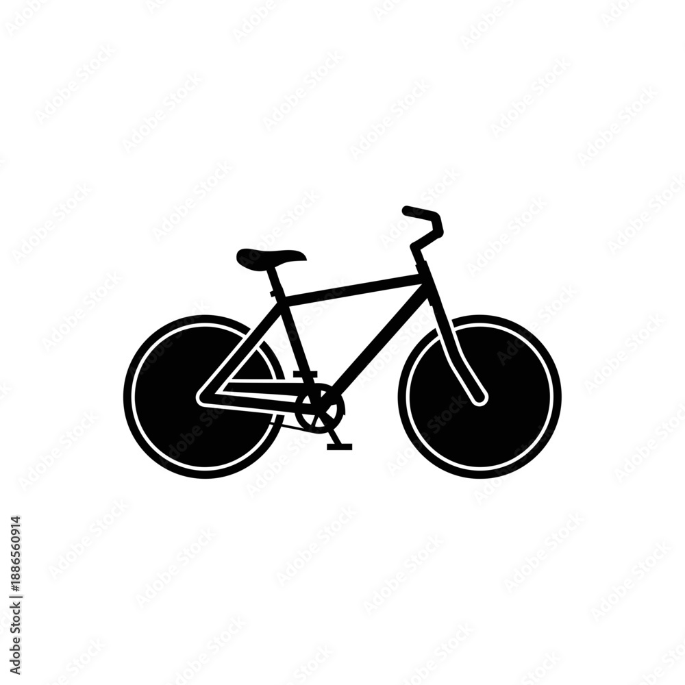 Fototapeta premium Silhouette of a Bicycle Side View Cycle Icon Vector Illustration for Transport and Sports Design