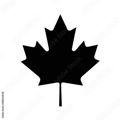 Canadian Maple Leaf Silhouette Tree Foliage Vector Icon Isolated on White Background Fall Nature Symbol