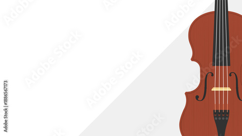 Minimal Violin Corner Banner Template With Partial Instrument And Wide White Copyspace