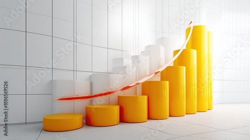 Abstract Business Chart Illustration Depicting Success Secrets with Upward Data Trends and Corporate Growth Strategy Elements