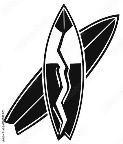Two Surfboards Vector Illustration Design
