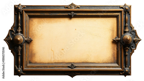 Vintage old photo frame with clipping path png