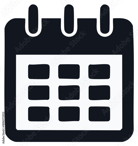 Simple stylized calendar grid icon representing schedule planning and time management concept