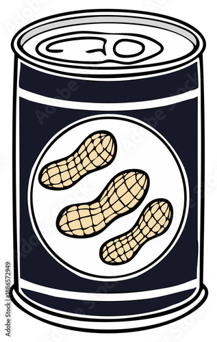 Delicious Peanut Snack Can Illustration Showing Crunchy Nutrients Rich Meal