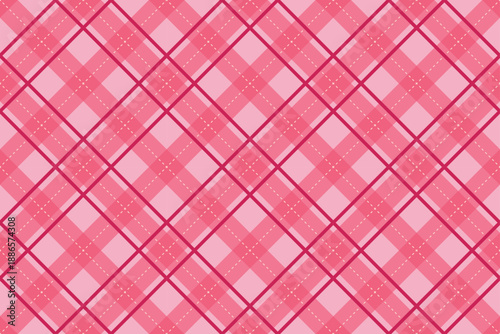 Diamond-shaped pink plaid pattern with romantic details. Ideal for Valentine backgrounds, gift packaging, decorative paper, and elegant surface designs.