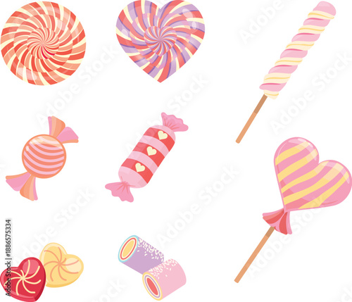 colorful lollipop isolated on white