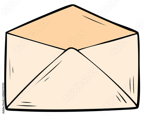 Open Envelope Illustration Stationery Invitation Notification Letter Mailing Icon Symbol