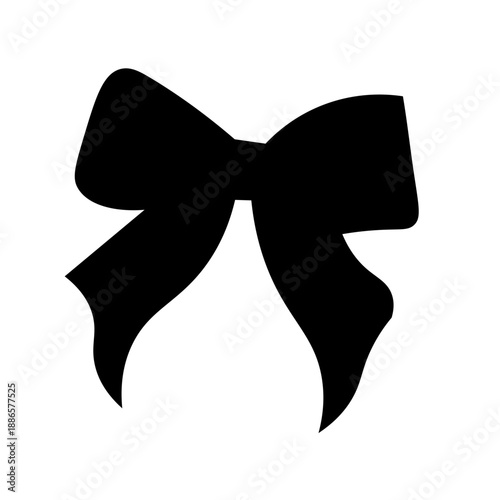 Black bow icon,Bow Silhouette ,Vector graphic bow tie black ribbon elegant