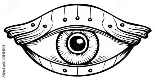 Engraving Style Eye Illustration Esoteric Symbolism and Occult Imagery