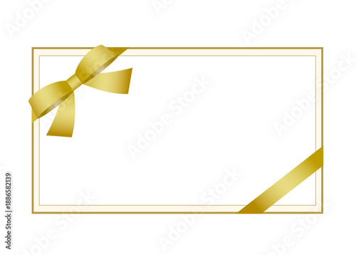 シンプルでちょっとゴージャスなメッセージカード　ゴールド