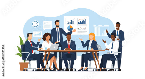 Diverse business team celebrating success.